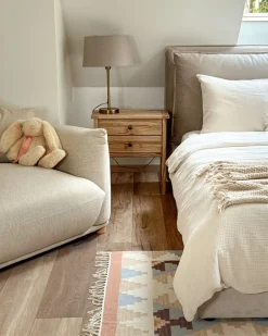 Comodino 2 cassetti SALTON Legno di sassofrasso Marrone
