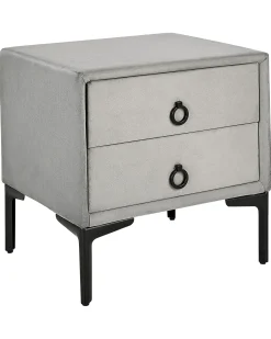 Comodino 2 cassetti SEZANNE Velluto Grigio chiaro