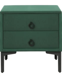 Comodino 2 cassetti SEZANNE Velluto Verde scuro