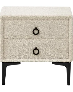 Comodino 2 cassetti SEZANNE Bouclé Bianco sporco
