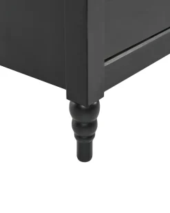 Comodino 2 cassetti SHILLINGTON Legno di pino Nero
