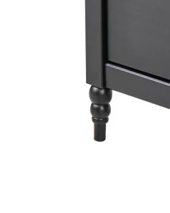 Comodino 2 cassetti SHILLINGTON Legno di pino Marrone/Nero