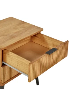 Comodino 2 cassetti TIMMINS Legno di pino Marrone