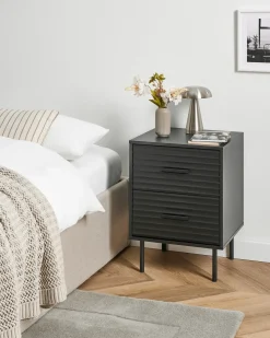 Comodino 2 cassetti WALGETT Nero