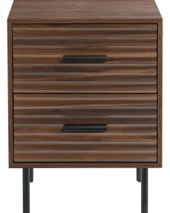 Comodino 2 cassetti WALGETT Marrone scuro