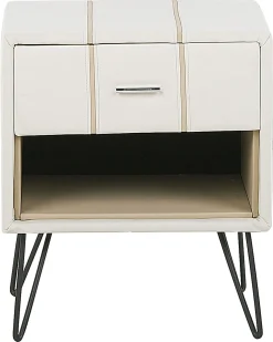 Comodino 1 cassetto BETIN Pelle sintetica Bianco