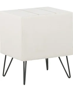 Comodino 1 cassetto BETIN Pelle sintetica Bianco