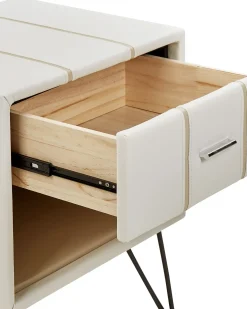 Comodino 1 cassetto BETIN Pelle sintetica Bianco