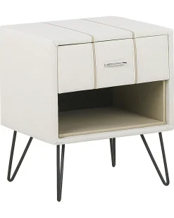 Comodino 1 cassetto BETIN Pelle sintetica Bianco