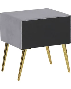 Comodino 1 cassetto FLAYAT Velluto Grigio