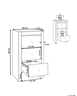 Comodino 3 cassetto LORRIS Vetro Argento specchiato