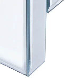 Comodino 3 cassetto LORRIS Vetro Argento specchiato