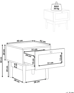 Comodino 1 cassetto NIVO Marrone chiaro