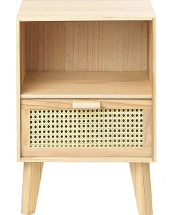 Comodino 1 cassetto SENEY Legno di Paulownia Marrone chiaro