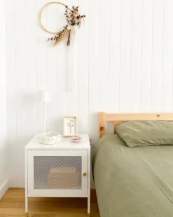 Comodino OSSETT Metallo Bianco