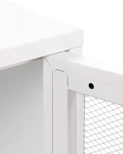 Comodino OSSETT Metallo Bianco
