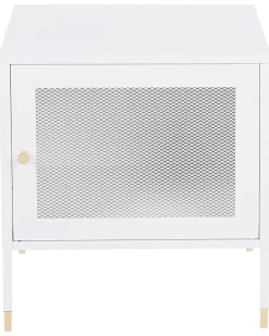 Comodino OSSETT Metallo Bianco