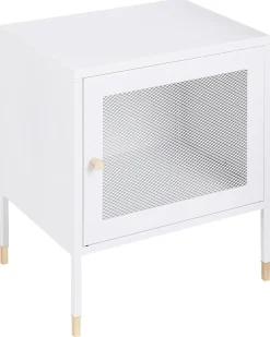 Comodino OSSETT Metallo Bianco