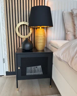 Comodino OSSETT Metallo Nero