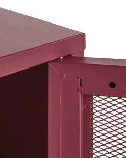 Comodino OSSETT Metallo Rosso scuro