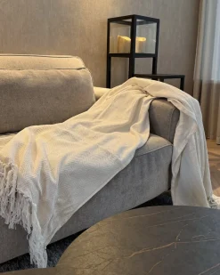 Coperta AMPARA Cotone 220 x 240 cm Bianco sporco