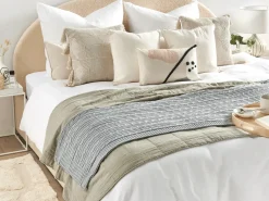 Coperta ANAMUR Cotone 110 x 180 cm Grigio chiaro
