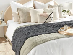 Coperta FETHIYE Cotone 140 x 170 cm Grigio scuro