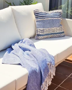 Coperta TILMI Cotone 130 x 160 cm Blu