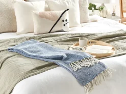Coperta TILMI Cotone 130 x 160 cm Blu