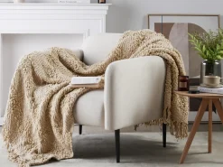 Coperta VELLA Cotone 150 x 200 cm Beige