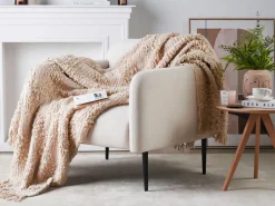 Coperta VELLA Cotone 150 x 200 cm Beige chiaro