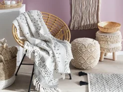 Coperta YAMALAK Tessuto 130 x 150 cm Grigio chiaro