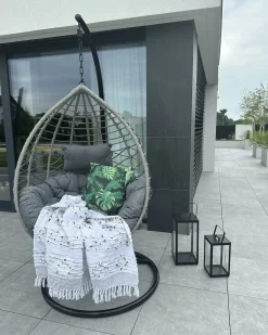 Coperta YAMALAK Tessuto 130 x 150 cm Grigio chiaro