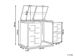 Copri-pattumiera 480 L PERISSA Doppio Metallo Grigio scuro