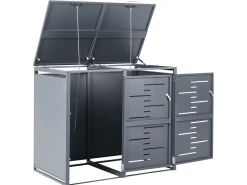 Copri-pattumiera 480 L PERISSA Doppio Metallo Grigio scuro