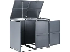 Copri-pattumiera 480 L PIACENZA Doppio Metallo Grigio scuro