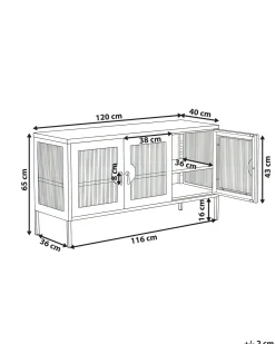 Credenza a 3 ante GLEORA Metallo Verde menta