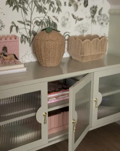 Credenza a 3 ante GLEORA Metallo Beige chiaro