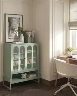 Credenza a 2 ante SOLETTA Metallo Verde menta