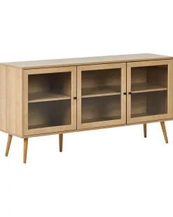 Credenza espositiva in vetro ALBANY 150 cm Marrone chiaro