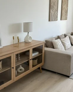 Credenza espositiva in vetro ALBANY 150 cm Marrone chiaro