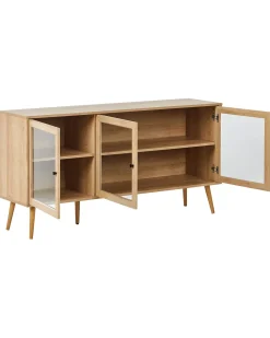 Credenza espositiva in vetro ALBANY 150 cm Marrone chiaro