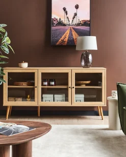 Credenza espositiva in vetro ALBANY 150 cm Marrone chiaro