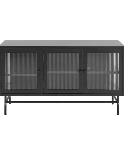 Credenza espositiva in vetro DEVON Metallo 115 cm Nero