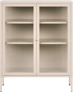 Credenza espositiva in vetro LERRYN Metallo 90 cm Beige