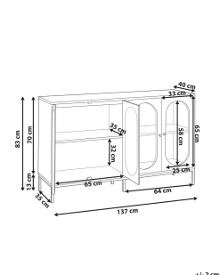Credenza espositiva in vetro LANGFORD 137 cm Nero