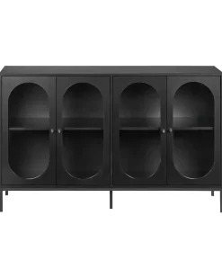Credenza espositiva in vetro LANGFORD 137 cm Nero