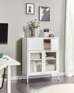 Credenza espositiva in vetro ESHOLT Metallo 80 cm Bianco