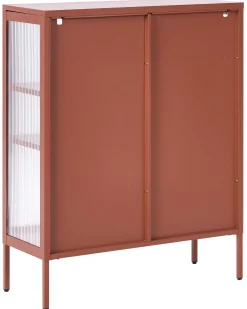 Credenza espositiva in vetro LERRYN Metallo 90 cm Marrone dorato