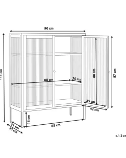 Credenza espositiva in vetro LERRYN Metallo 90 cm Marrone dorato